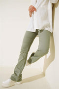 Spanish Leg High Waist Almond Green Jeans