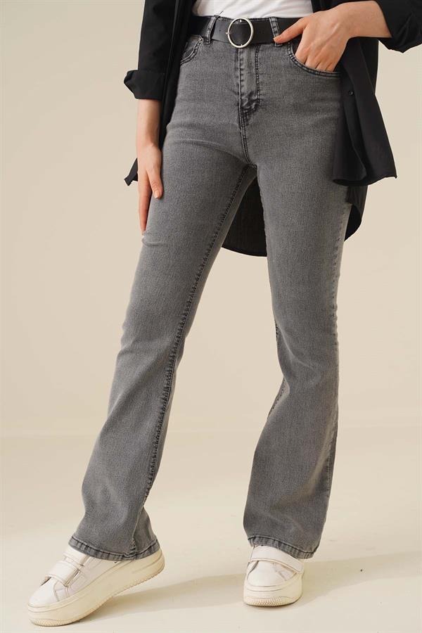 High Waisted Grey Bell-bottom Jeans