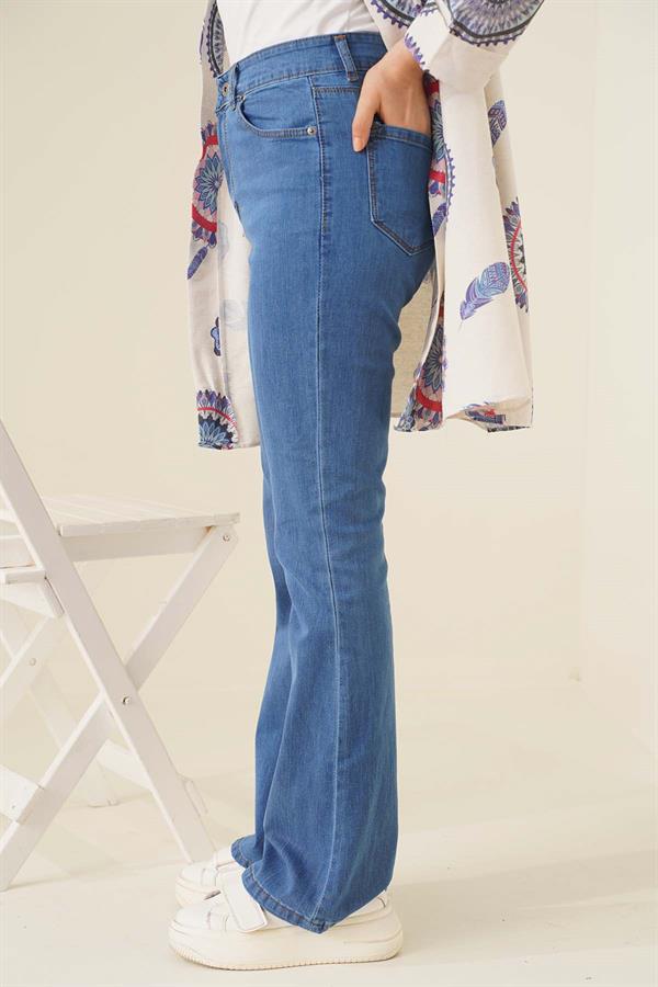 Spanish Leg High Waist Mid Rise Denim Jeans
