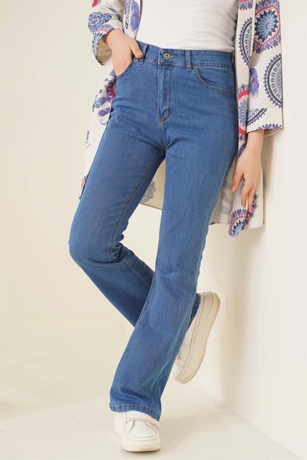 Spanish Leg High Waist Mid Rise Denim Jeans