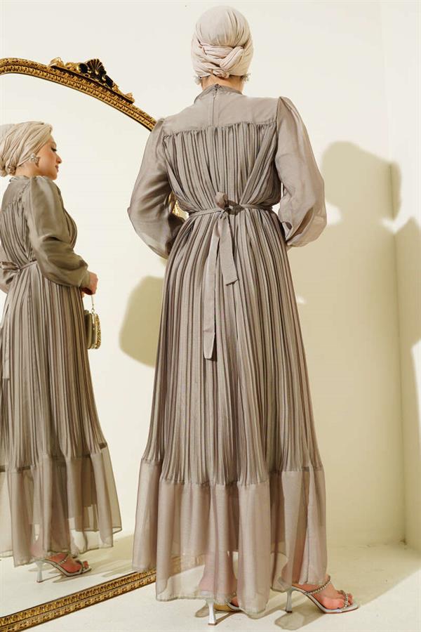 Janjan Pleated Dress Mink