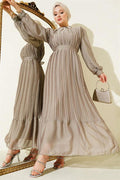 Janjan Pleated Dress Mink