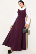 Thick-Strapped Gabardine Vest, Plum