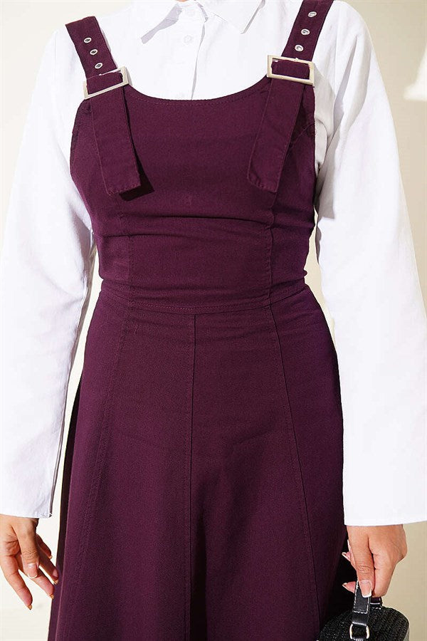 Thick-Strapped Gabardine Vest, Plum