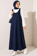 Navy Blue Thin-Strapped Tencel Sleeveless Vest