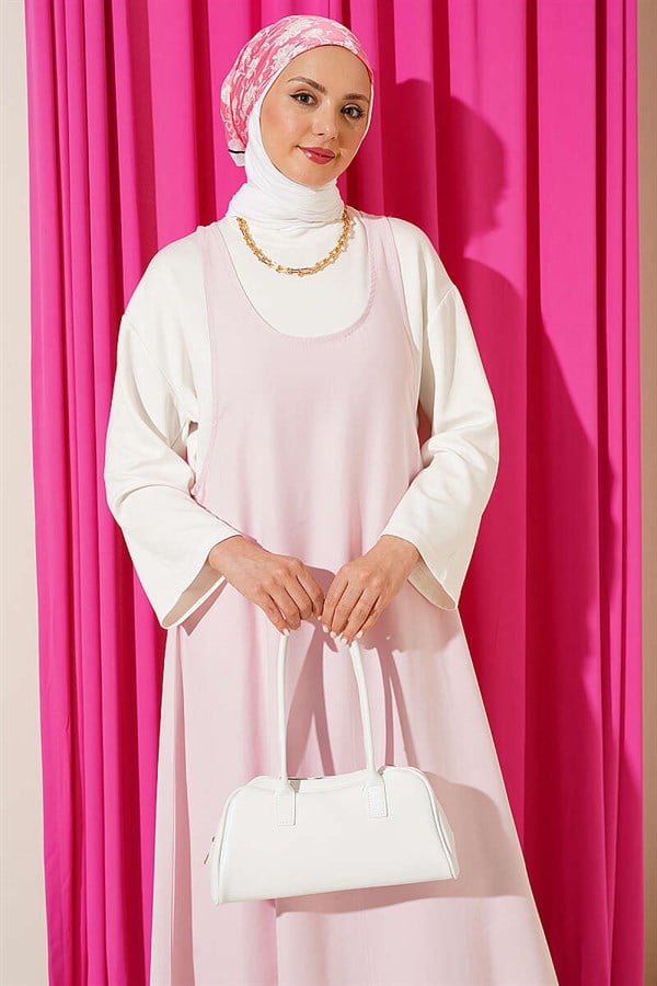 Pink Sleeveless Vest with Thick Straps and Tencel Lining