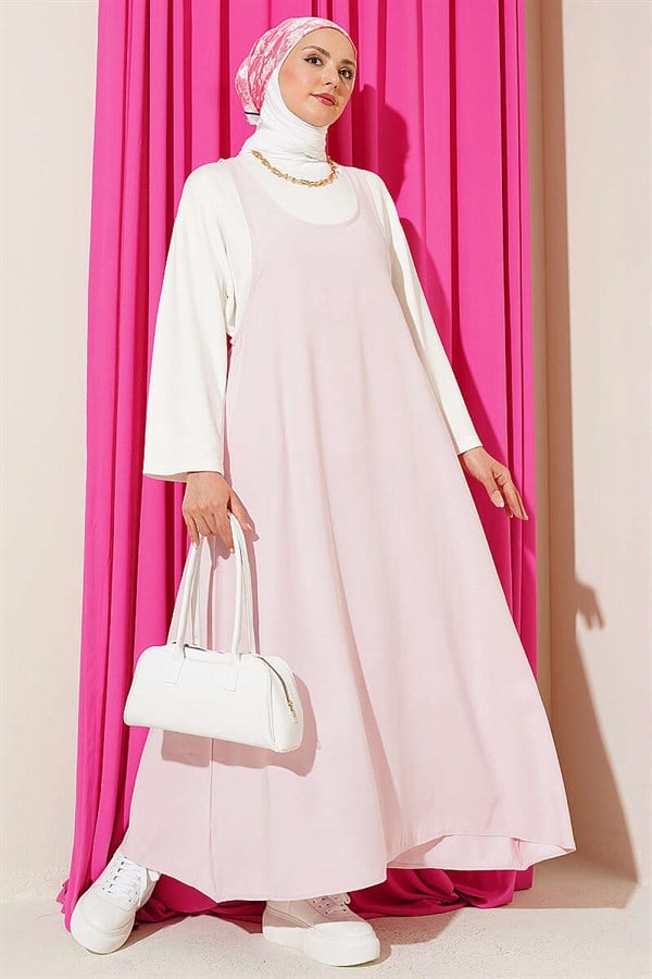 Pink Sleeveless Vest with Thick Straps and Tencel Lining