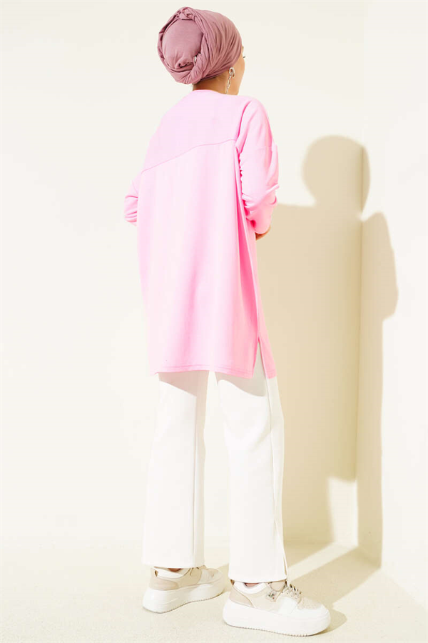 Heart Detail Basic Tunic Pink