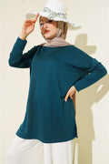 Heart Detail Basic Tunic in Petrol