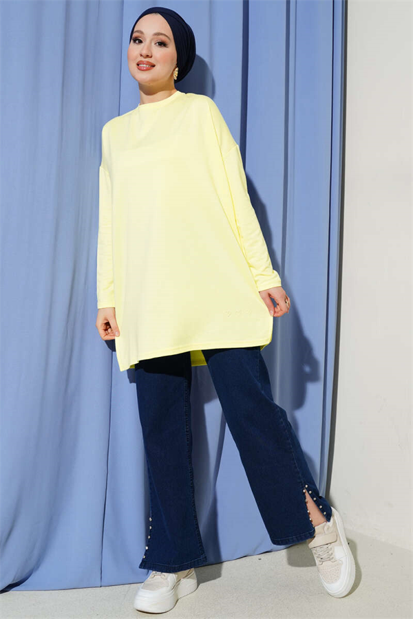 Heart Detail Basic Tunic Yellow