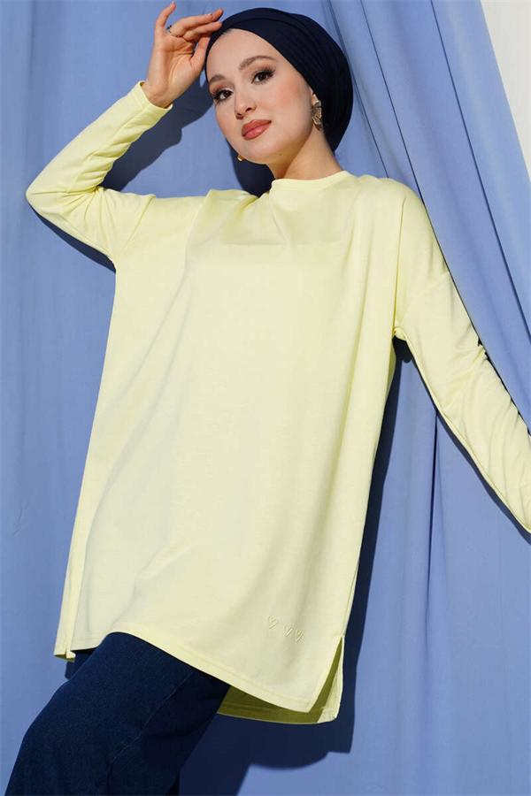 Heart Detail Basic Tunic Yellow