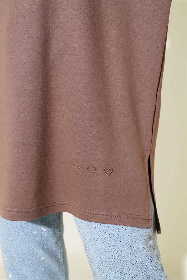 Heart Detail Basic Tunic in Mink