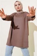 Heart Detail Basic Tunic in Mink