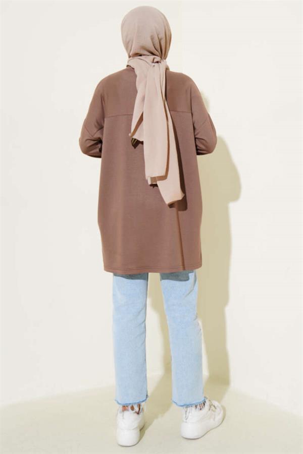 Heart Detail Basic Tunic in Mink