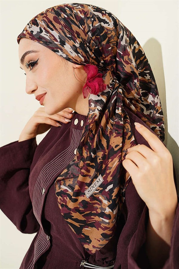 Camouflage Pattern Soft Scarf Black Latte