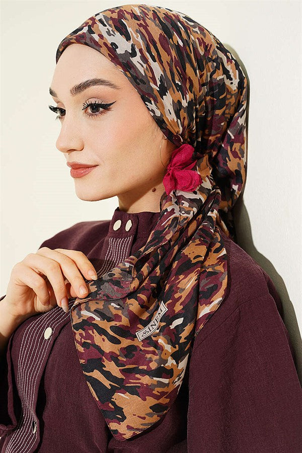 Camouflage Pattern Soft Scarf Black Latte