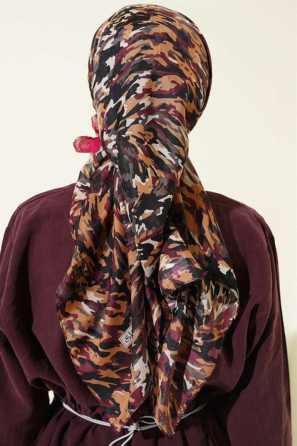 Camouflage Pattern Soft Scarf Black Latte