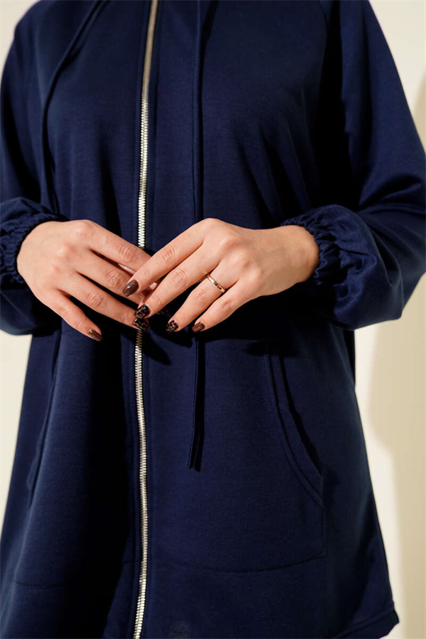 2 Piece Set with Kangaroo Pocket and Zipper - Parliament