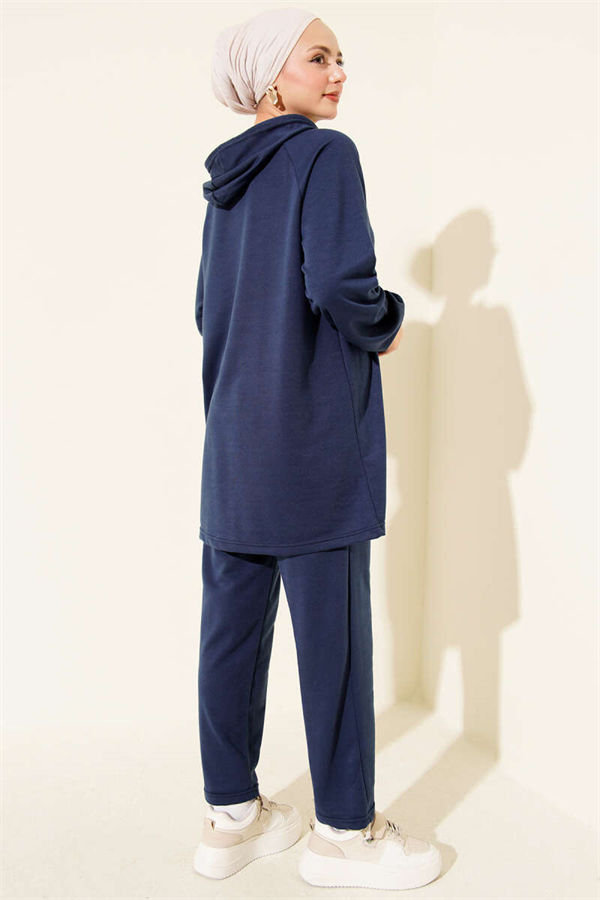 2 Piece Set with Kangaroo Pocket and Zipper - Parliament