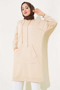  Kangaroo Pocket Tunic Beige