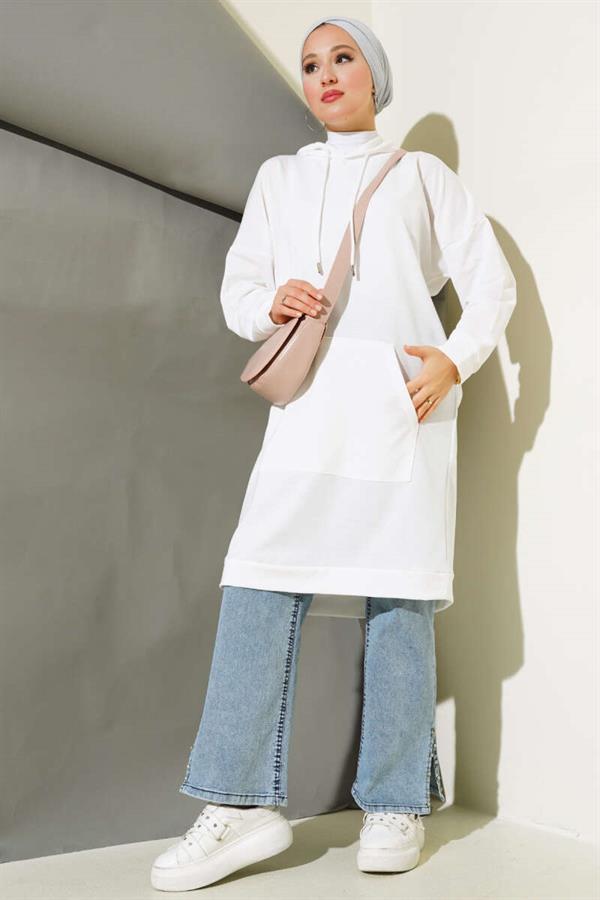 Kangaroo Pocket Tunic White