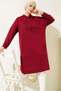 Kangaroo Pocket Tunic Claret Red