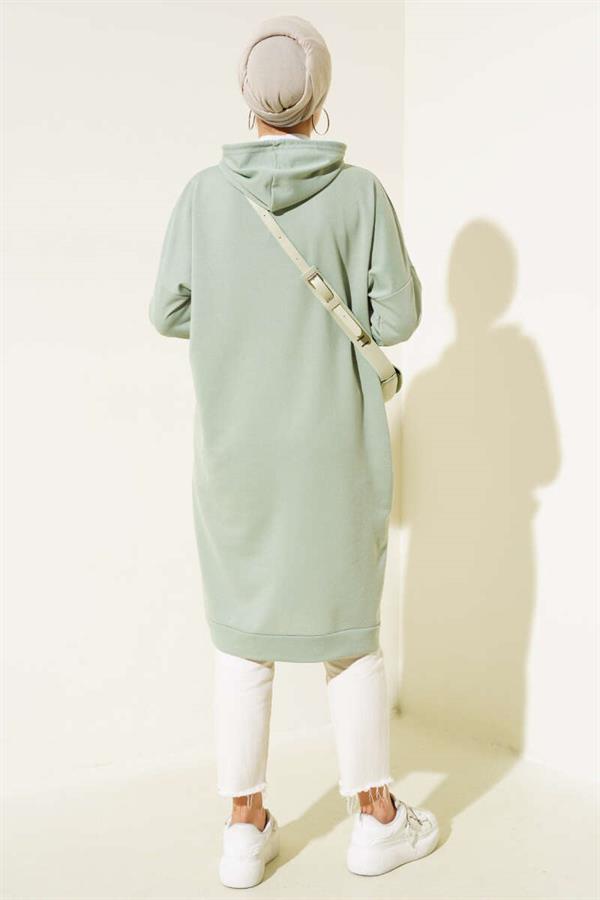 Kangaroo Pocket Tunic Almond Green