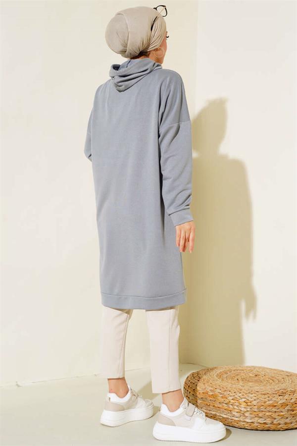 Kangaroo Pocket Tunic Gray