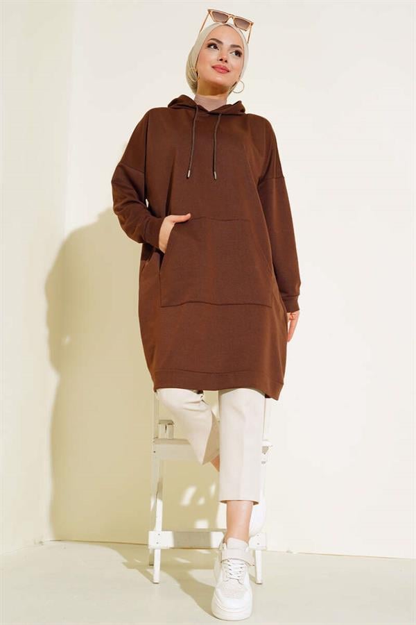 Kangaroo Pocket Tunic Brown