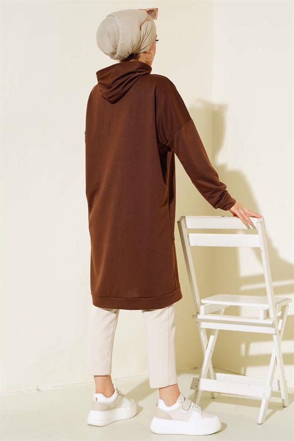 Kangaroo Pocket Tunic Brown
