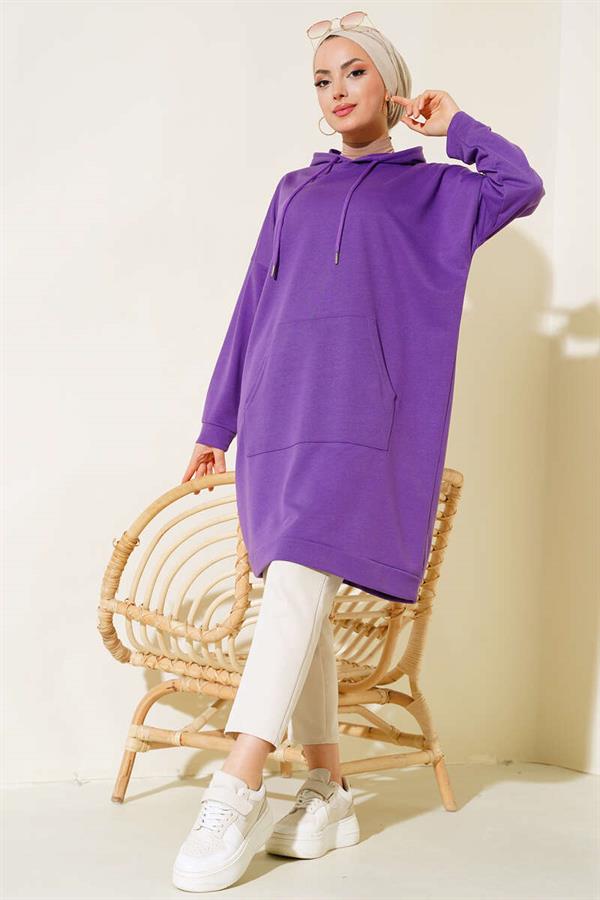 Kangaroo Pocket Tunic Purple