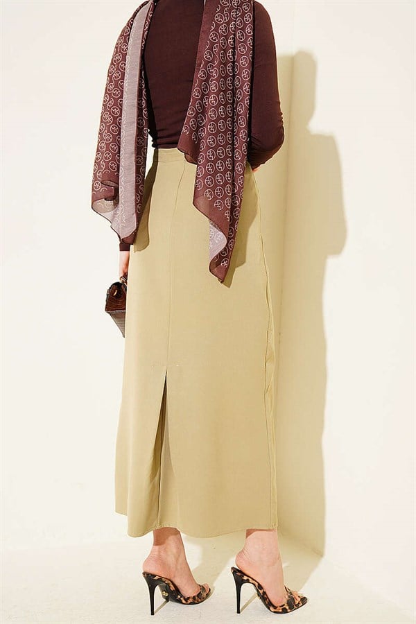 Closed Slit Pencil Skirt, Light Green