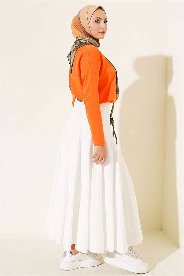 Door Print Basic Tunic Orange