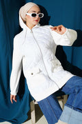 Quilted Garnished Scuba Cap White