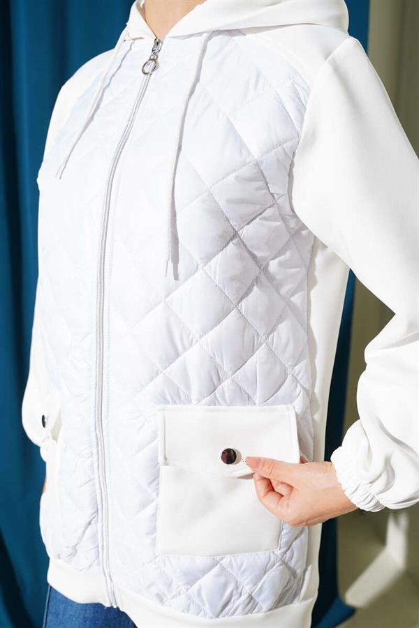 Quilted Garnished Scuba Cap White
