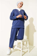 Hooded 2 Piece Set Navy Blue