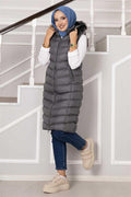 Hooded Puffer Vest Smoke