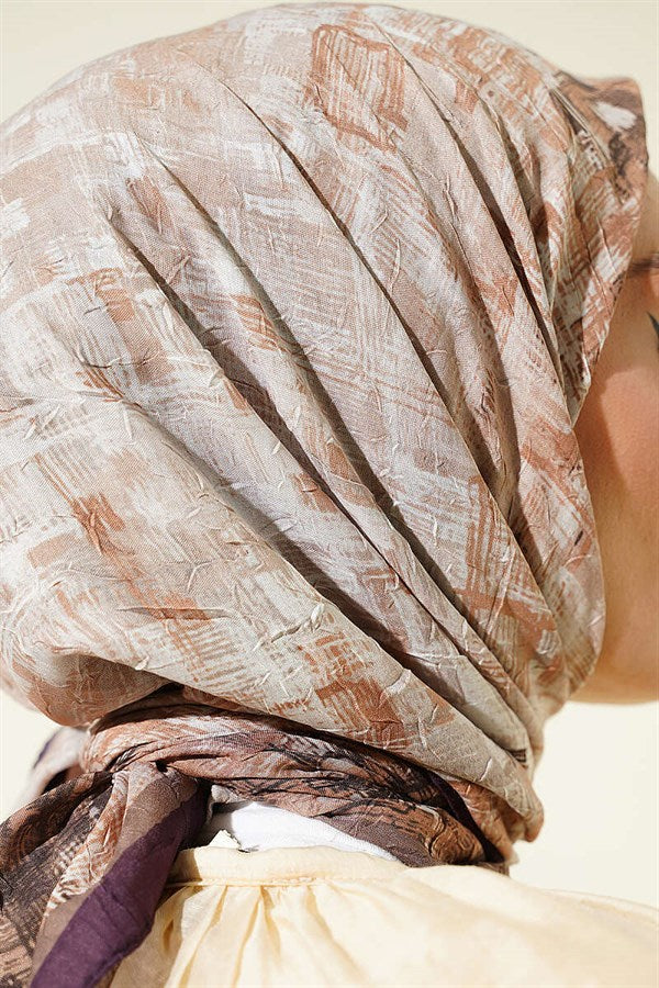 Square Striped Bamboo Kash Scarf Plum