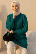 Square Embossed Soft Knit Tunic Nefti