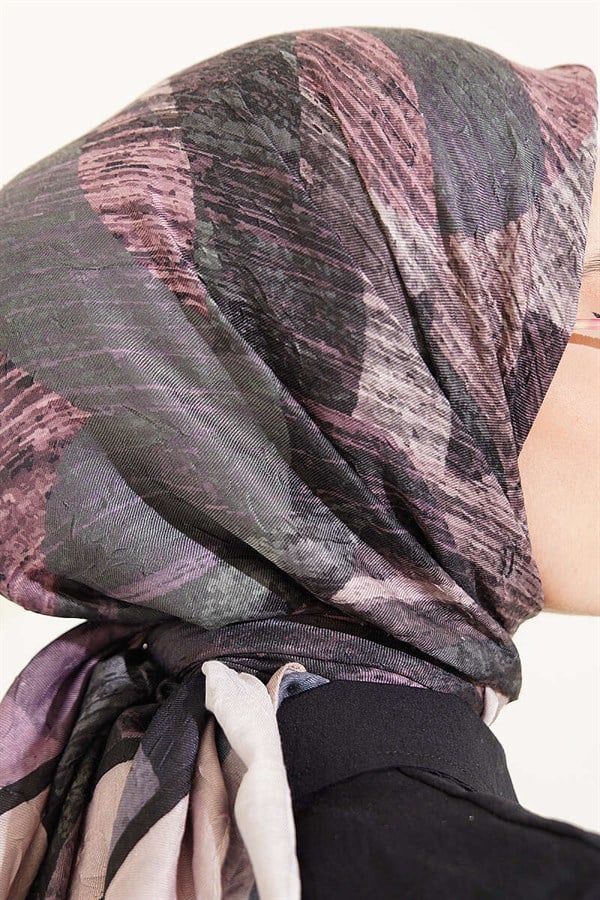 Mixed Pattern Bamboo Kash Moon Scarf Beige