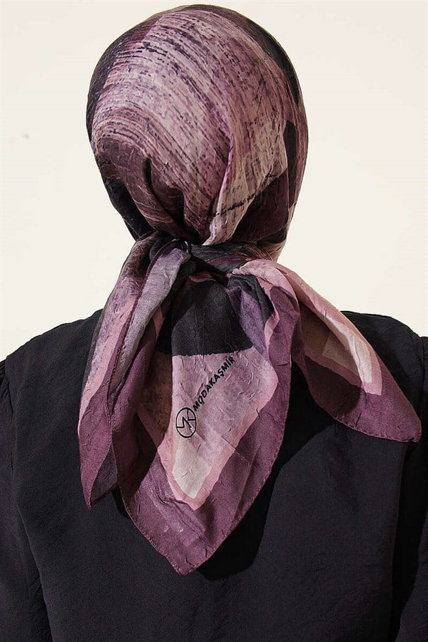 Mixed Pattern Bamboo Knit Scarf Burgundy