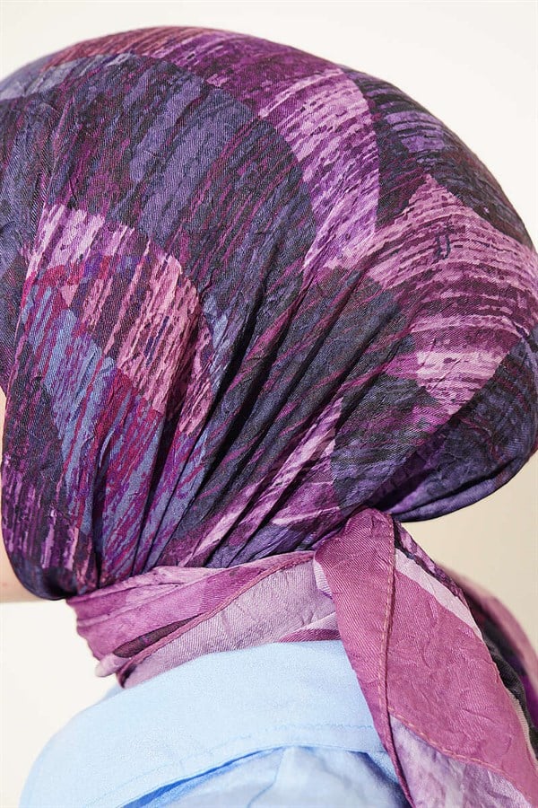 Mixed Pattern Bamboo Knit Scarf Magenta