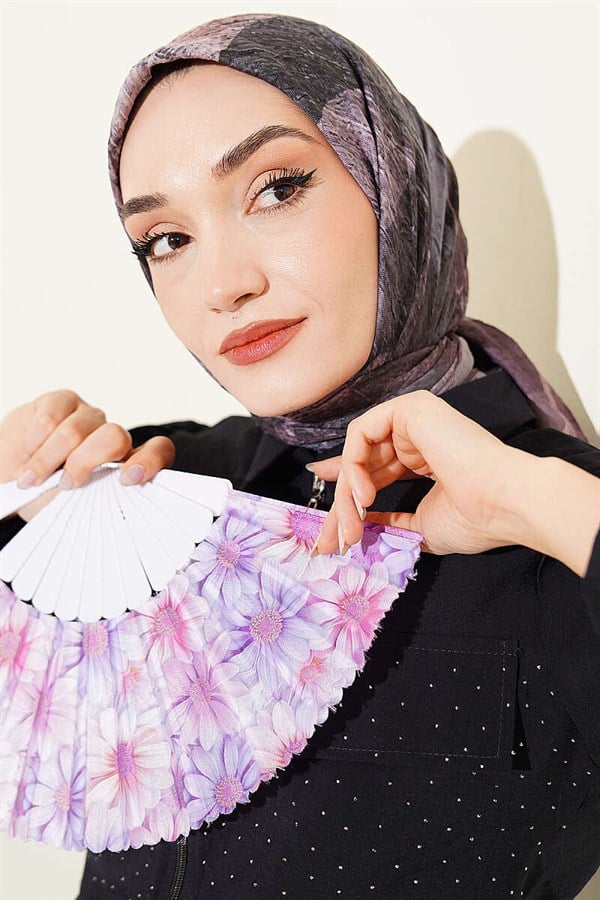 Mixed Pattern Bamboo Kash Ayda Scarf Soft Coffee