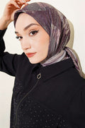 Mixed Pattern Bamboo Crash Moon Scarf Stone