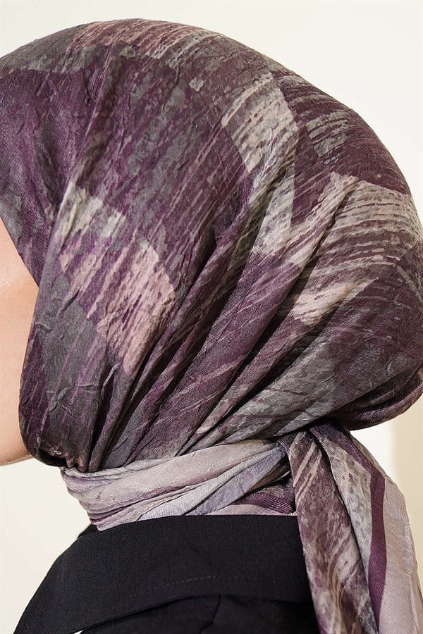 Mixed Pattern Bamboo Crash Moon Scarf Stone