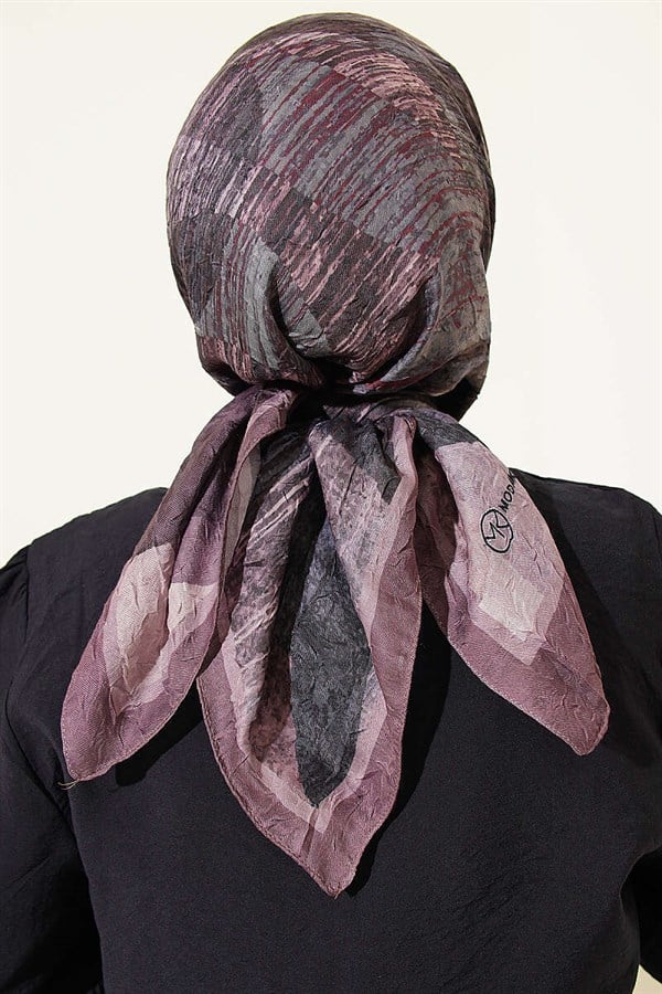 Mixed Pattern Bamboo Crash Moon Scarf Stone