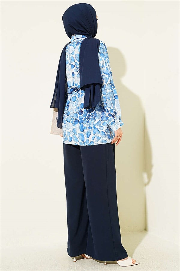 Assorted Patterned Shirt with Drawstring Belt (24)