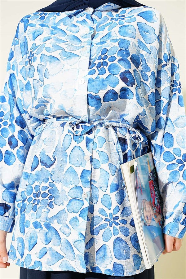 Assorted Patterned Shirt with Drawstring Belt (24)