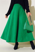  Cashmere Flared Skirt Green