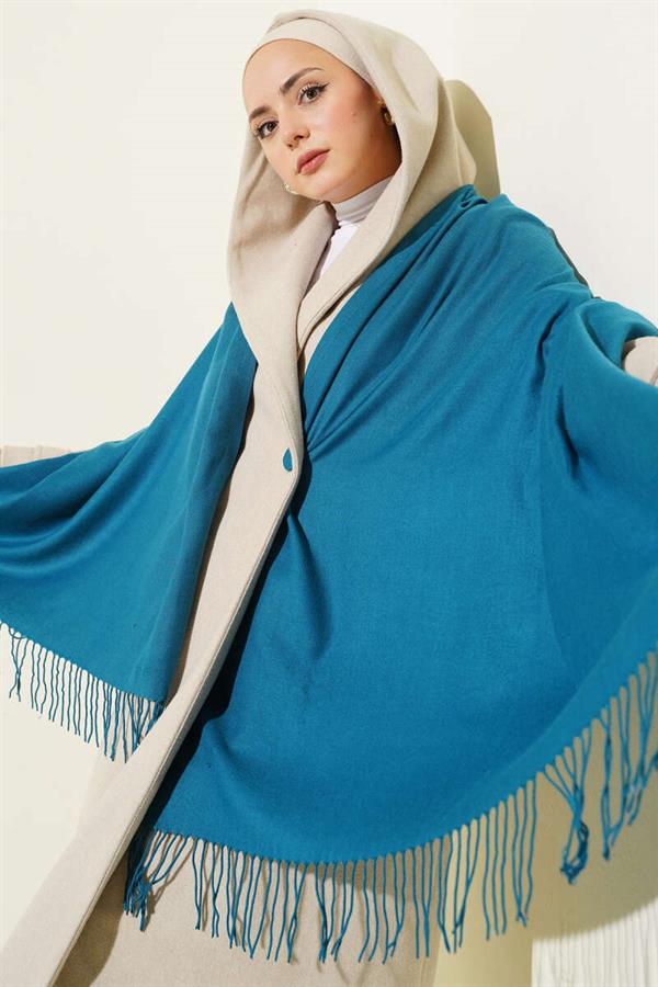 Cashmere Shoulder Shawl Petrol Green